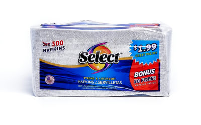 Select Napkin 300 Count 1-ply White + 50 Free