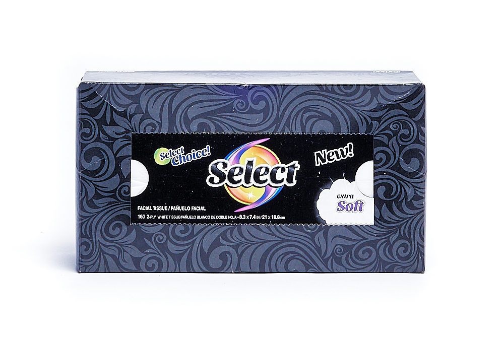 Select Flat 160 Count Facial 2-ply White