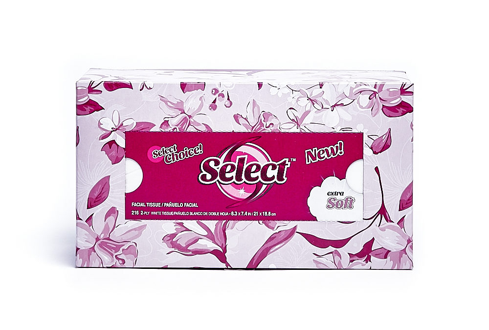 Select Flat 216 Count Facial 2-ply White